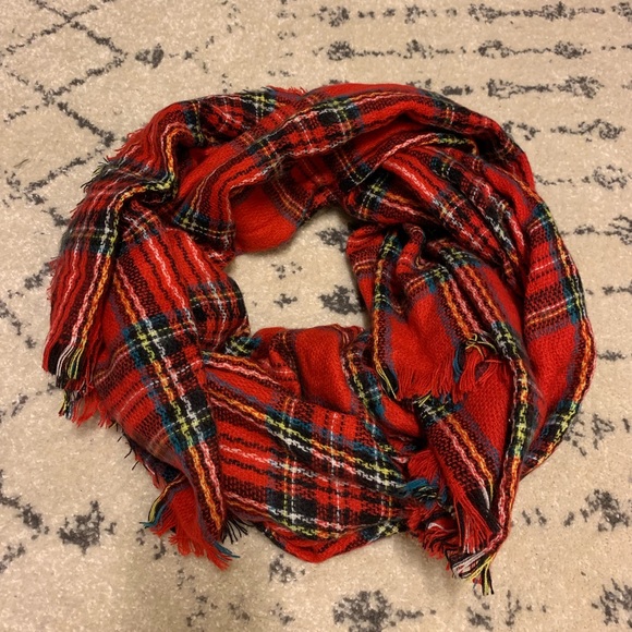 Old Navy Accessories - Old Navy Red Plaid Blanket Scarf